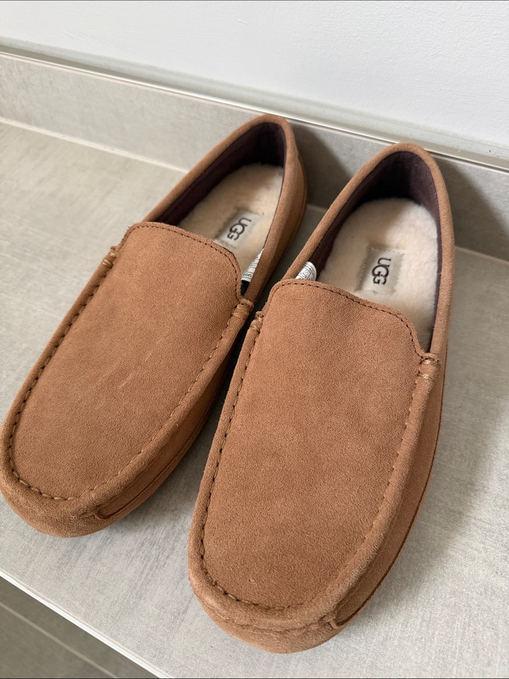 UGG Men's Chestnut Suede Moccasin Slippers in Brown